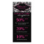 Salon Marketing Cards Damask Pink Floral Rack Card