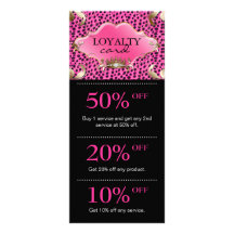 Salon Marketing Cards Leopard Jewellery Crown Pink Personalized Rack Card