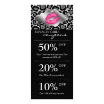 Salon Marketing Cards Leopard Pink Glossy Lips Full Color Rack Card