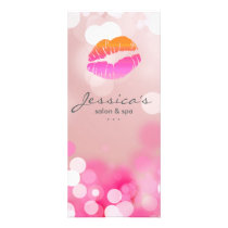 Salon Marketing Cards Pink Lips & Lights Personalized Rack Card