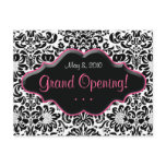Salon Postcard Damask Black White Pink Frame