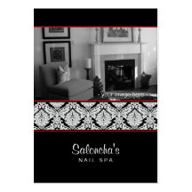 Salon Spa Business Card Damask Template Black