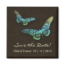Salon Spa Butterfly Magnet Brown Blue Yellow