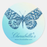 Salon spa butterfly sticker blue jewellery