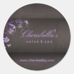 Salon spa butterfly sticker purple brown