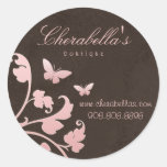 Salon spa butterfly sticker suede pink brown
