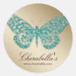 Salon spa butterfly sticker teal gold jewellery