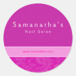 Salon spa damask floral sticker pink