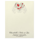 Salon Spa Floral Heart Red Cream Letterhead