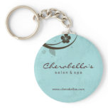 Salon Spa Floral Key Chain Gift watery blue keychains