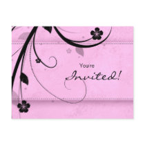 Salon Spa Floral Postcard Invitation watery pink