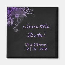 Salon Spa Flower Magnet Black Suede Purple