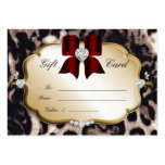 Salon Spa Gift Card Leopard Gold Wine Red Business Card Templates