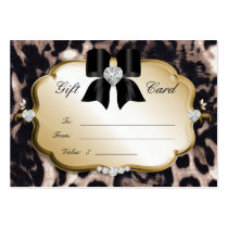 Salon Spa Gift Card Valentine Leopard Gold Black