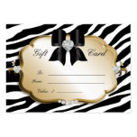 Salon Spa Gift Card Valentine Zebra Gold Black