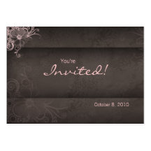 Salon spa Invitation pink brown Postcard Business Card Template