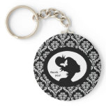 Salon Spa Key Chain Butterfly Woman Silhouette keychains