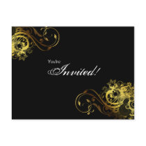 Salon Spa Postcard Invitation Gold Butterfly 2