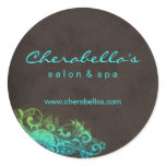Salon Spa Sticker Turquoise Blue Green Brown