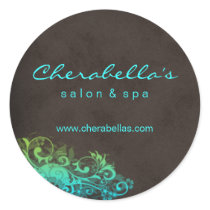Salon Spa Sticker Turquoise Blue Green Brown