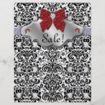 SALON Spa Xmas Flyer Floral Damask Red