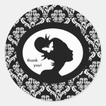 Salon Sticker Butterfly Woman Silhouette