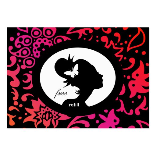 Salon VIP Club Card Butterfly Woman Colourful Business Card Template