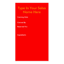 Salsa Canning Tags Business Cards