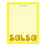Salsa Dancing Gold Swirls Customizable Customized Letterhead