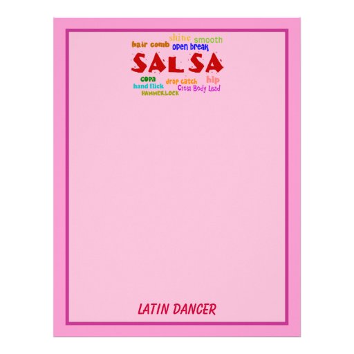 Salsa Dancing Lovers Dance Moves and Terms Custom Letterhead