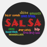 Salsa Dancing Lovers Dance Moves and Terms Round Stickers