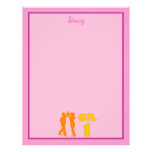 Salsa Dancing On One Silhouettes Customizable Custom Letterhead