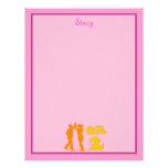 Salsa On Two Dancing Silhouettes Customizable Personalized Letterhead