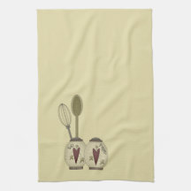 Salt and Pepper Hearts and Stars Hand Towels