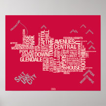 Salt Lake City Neighbourhoods: Crimson Posters