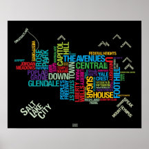 Salt Lake City Neighbourhoods: Marmalade Palette Poster