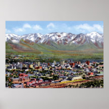 Salt Lake City Utah Aerial View Poster