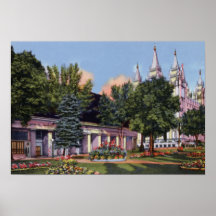 Salt Lake City Utah Mormon Tabernacle and Temple Posters