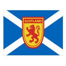 Saltire et carte postale de bouclier de l'Ecosse