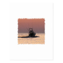 Saltwater Fishing Boat Post Cards
