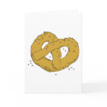 salty hot soft pretzel greeting cards