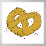 salty hot soft pretzel posters