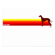 Saluki avec la carte postale de rayures