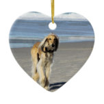 Saluki Stroll on the Beach Christmas Tree Ornament