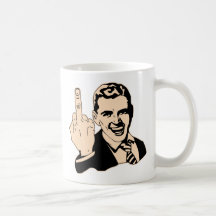 Salut de doigt moyen rétro mug à café