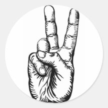 salut de victoire ou signe de paix autocollants