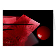 Salutation abstraite rouge et noire d'équilibre cartes de vœux