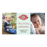 Salutation de Joyeux Noël de menthe de rouge de gu Modèle Pour Photocarte