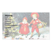 Salutation de Noël avec scenary Cartes De Visite Personnelles