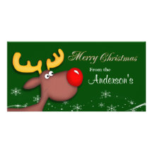 Salutation de Noël de Rudolf Photocarte Customisée